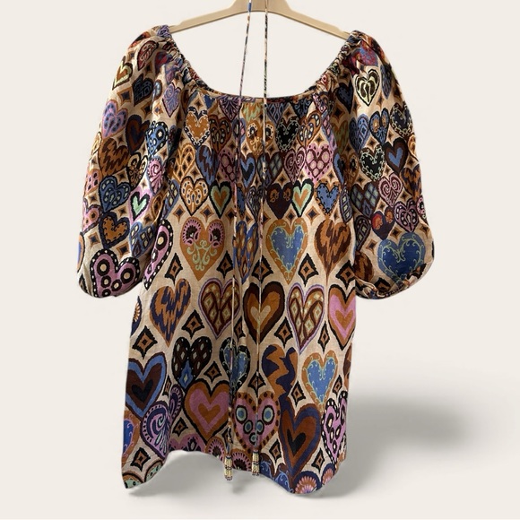 NWOT Farm Rio Hearts Ikat Mini Dress Size XS - Picture 15 of 16